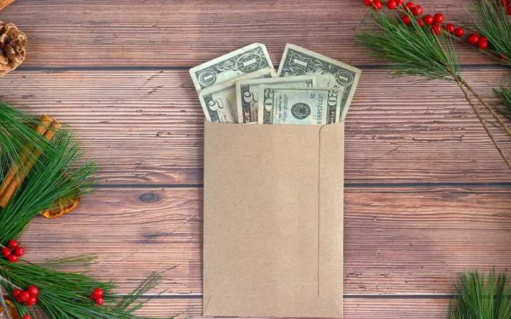 Envelope with cash for savings